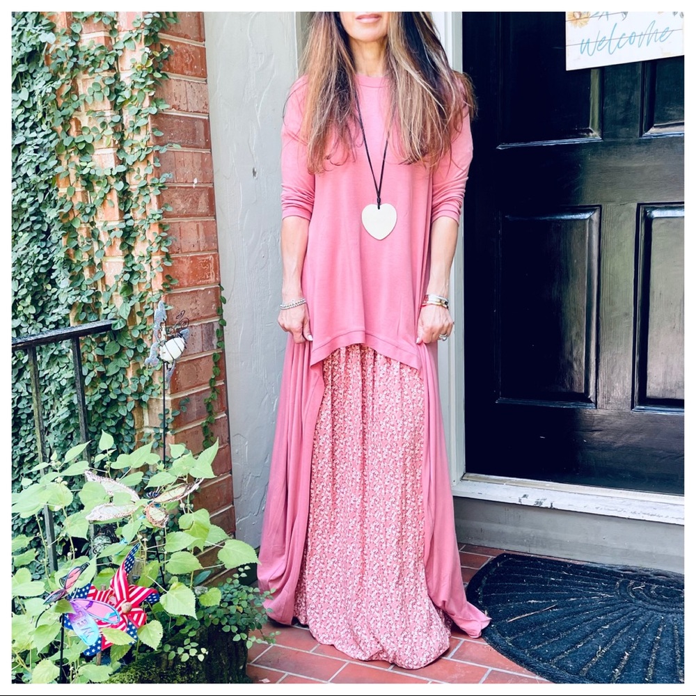 Best selling high low Rose fabulous tunic dress - Picture 7 of 8